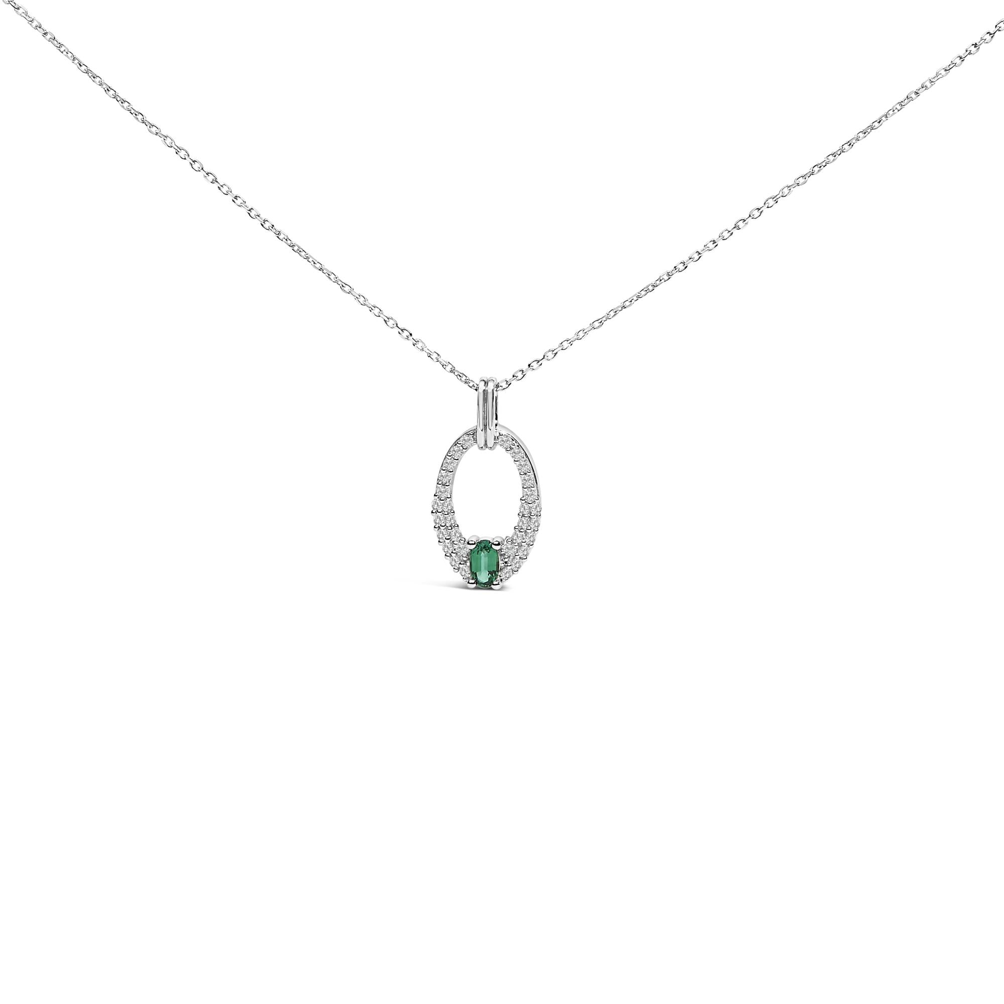 Emerald Halo Elegance Necklace