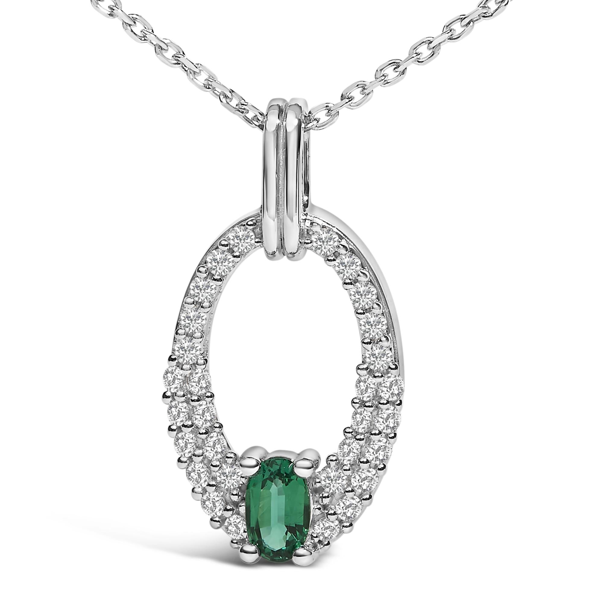 Emerald Halo Elegance Necklace