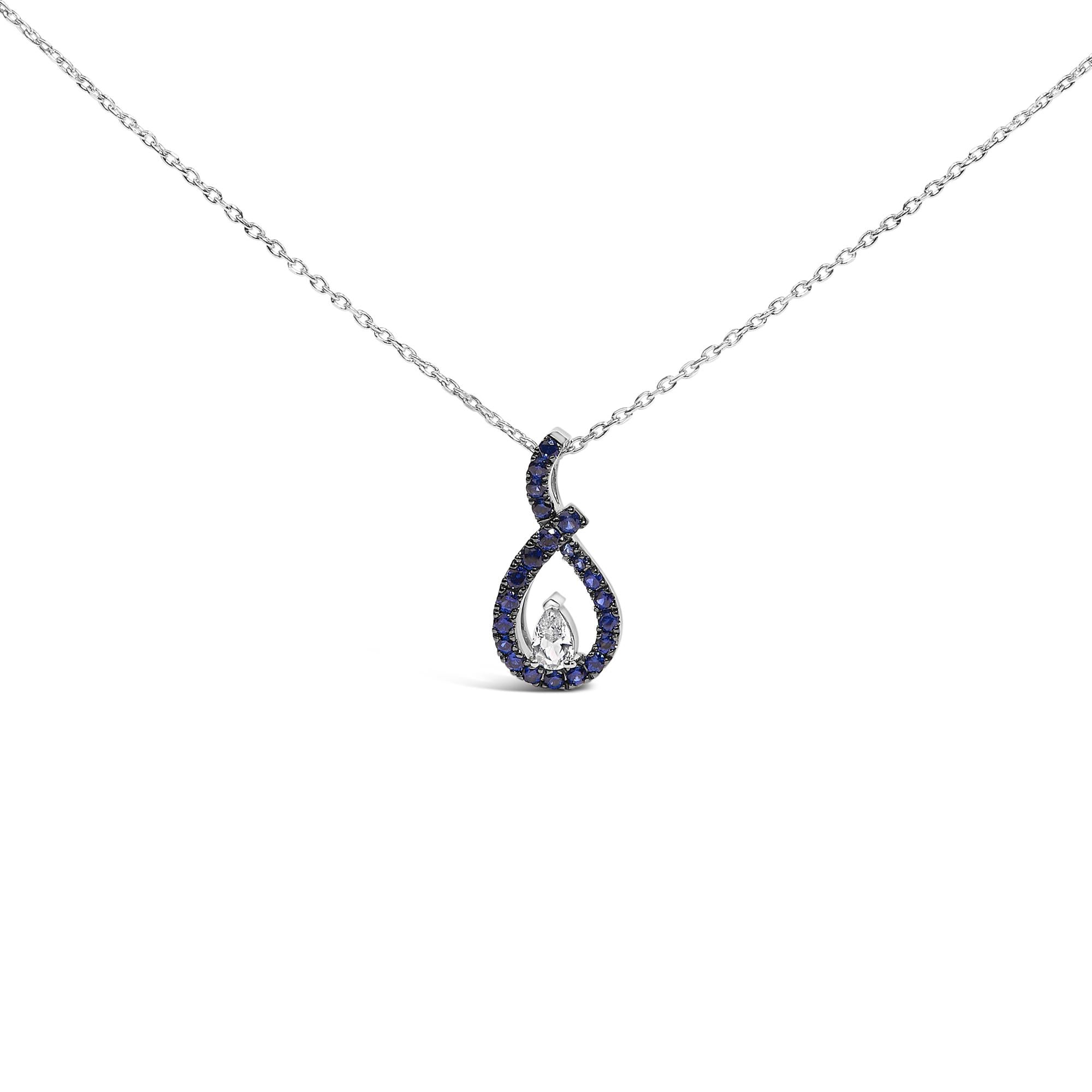 Azure Teardrop Pendant Necklace