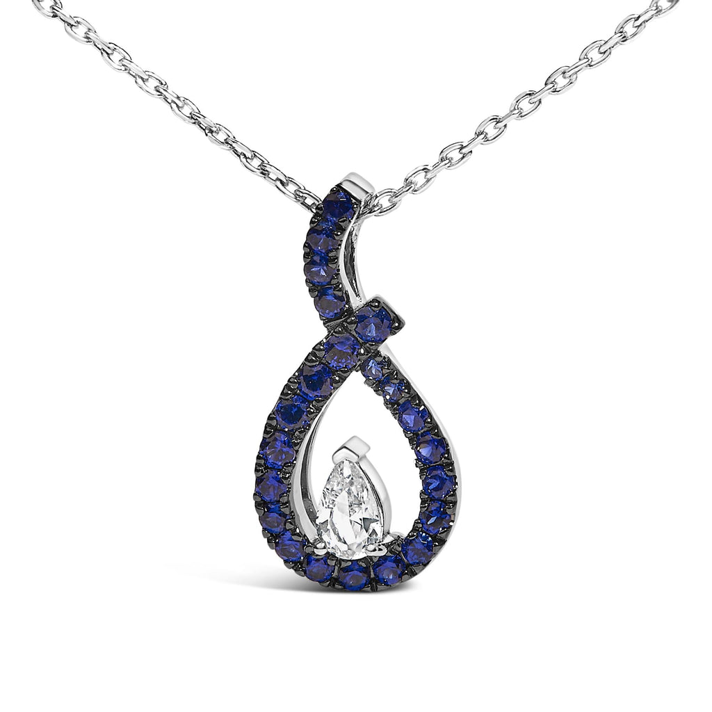 Azure Teardrop Pendant Necklace