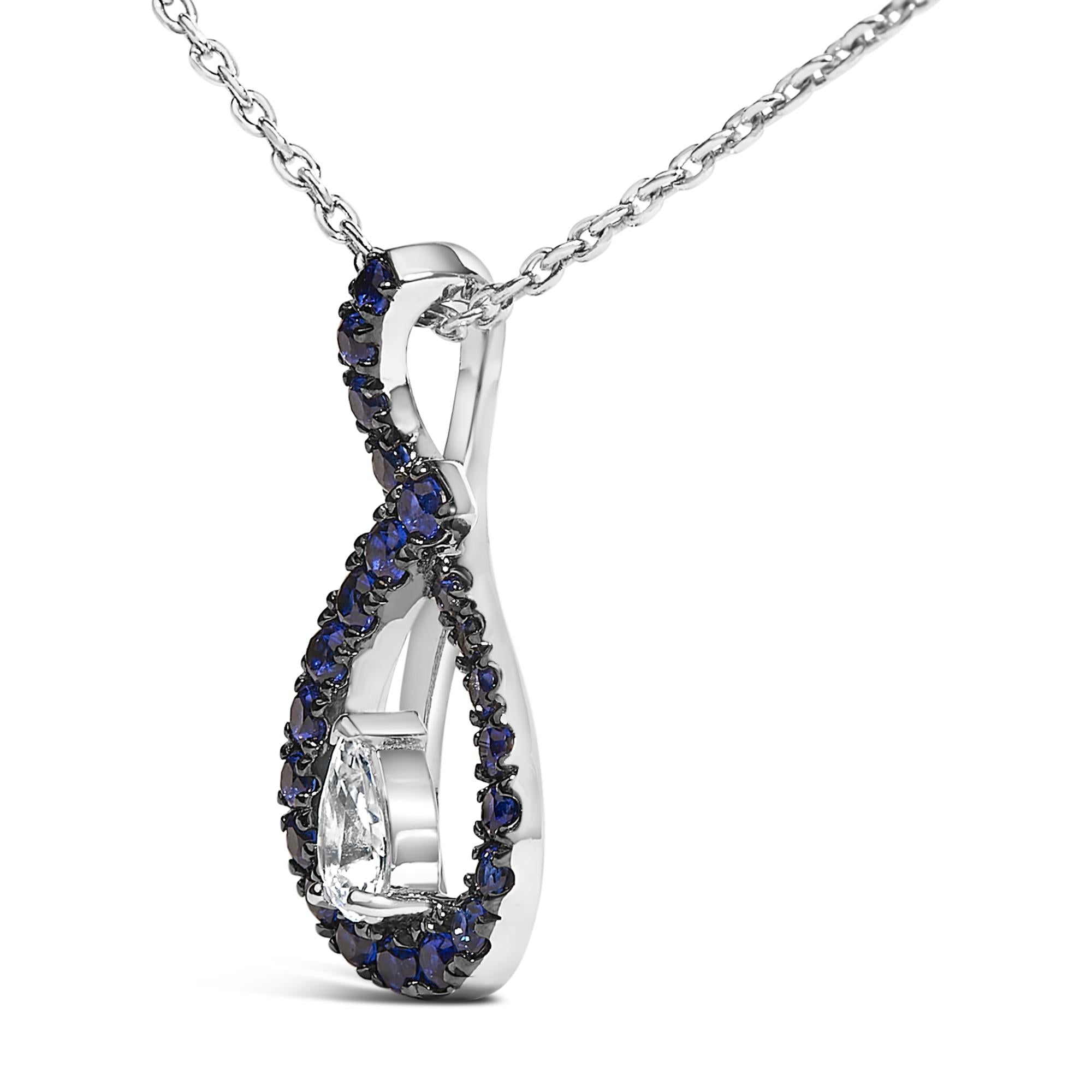 Azure Teardrop Pendant Necklace