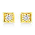 Golden Heart Diamond Stud Earrings