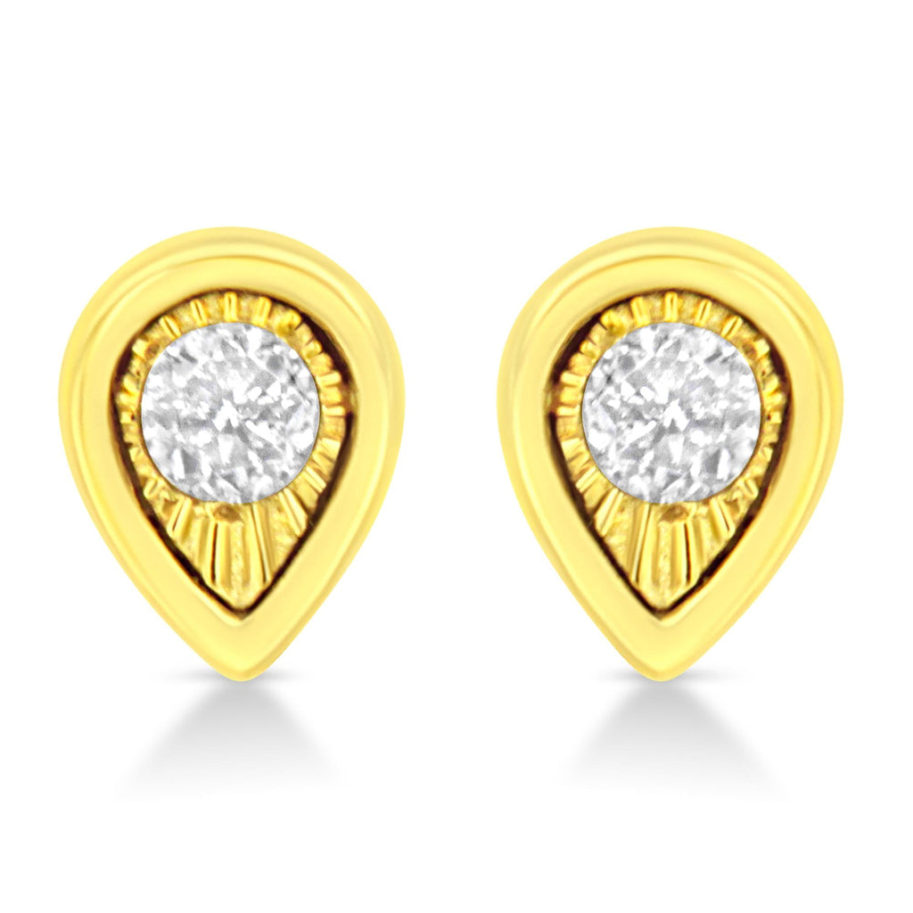 Golden Heart Diamond Stud Earrings