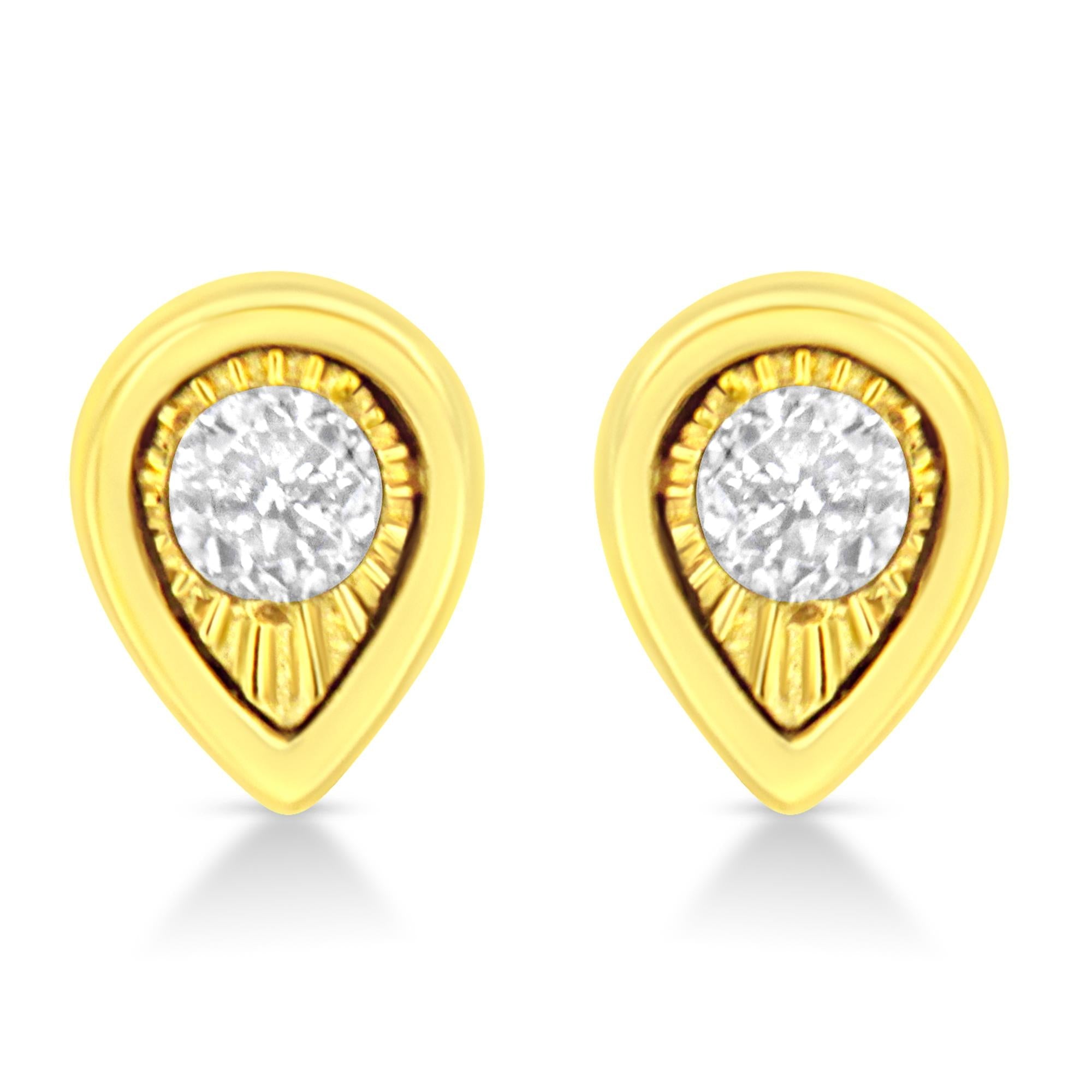 Golden Heart Diamond Stud Earrings