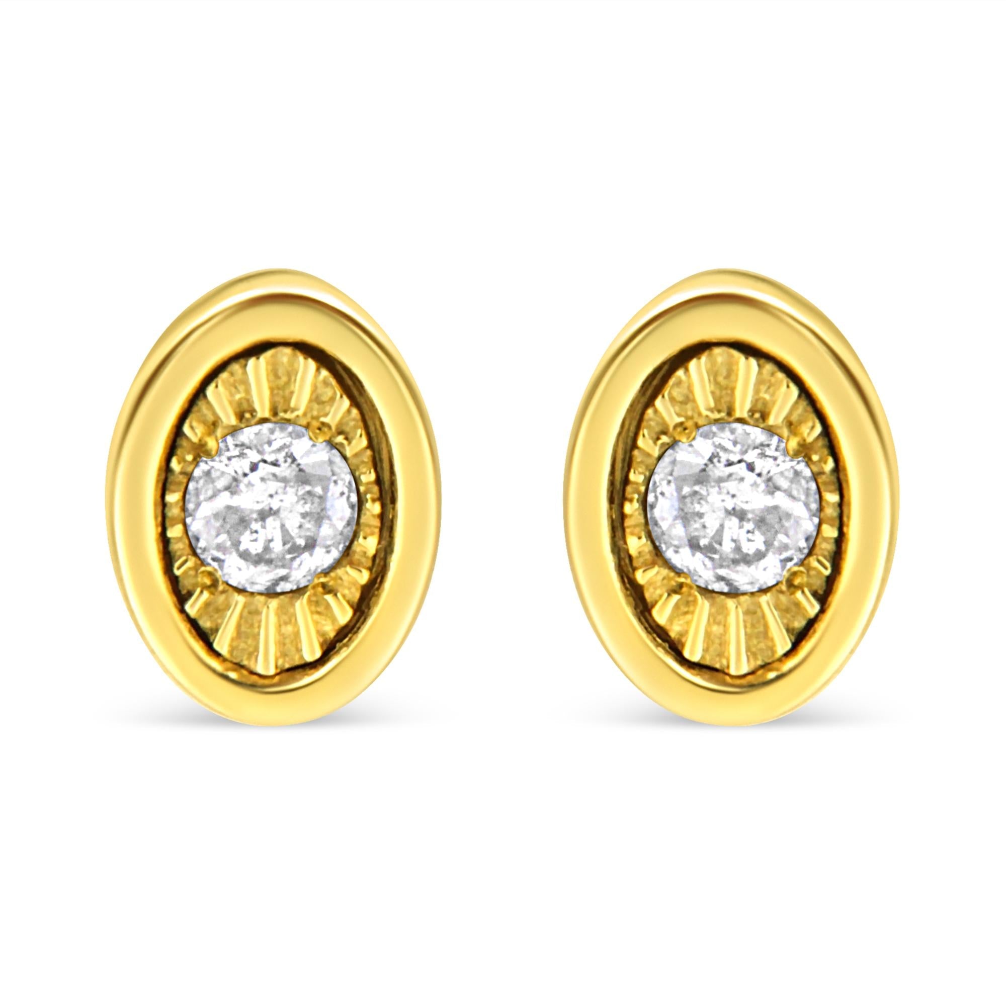 Golden Heart Diamond Stud Earrings