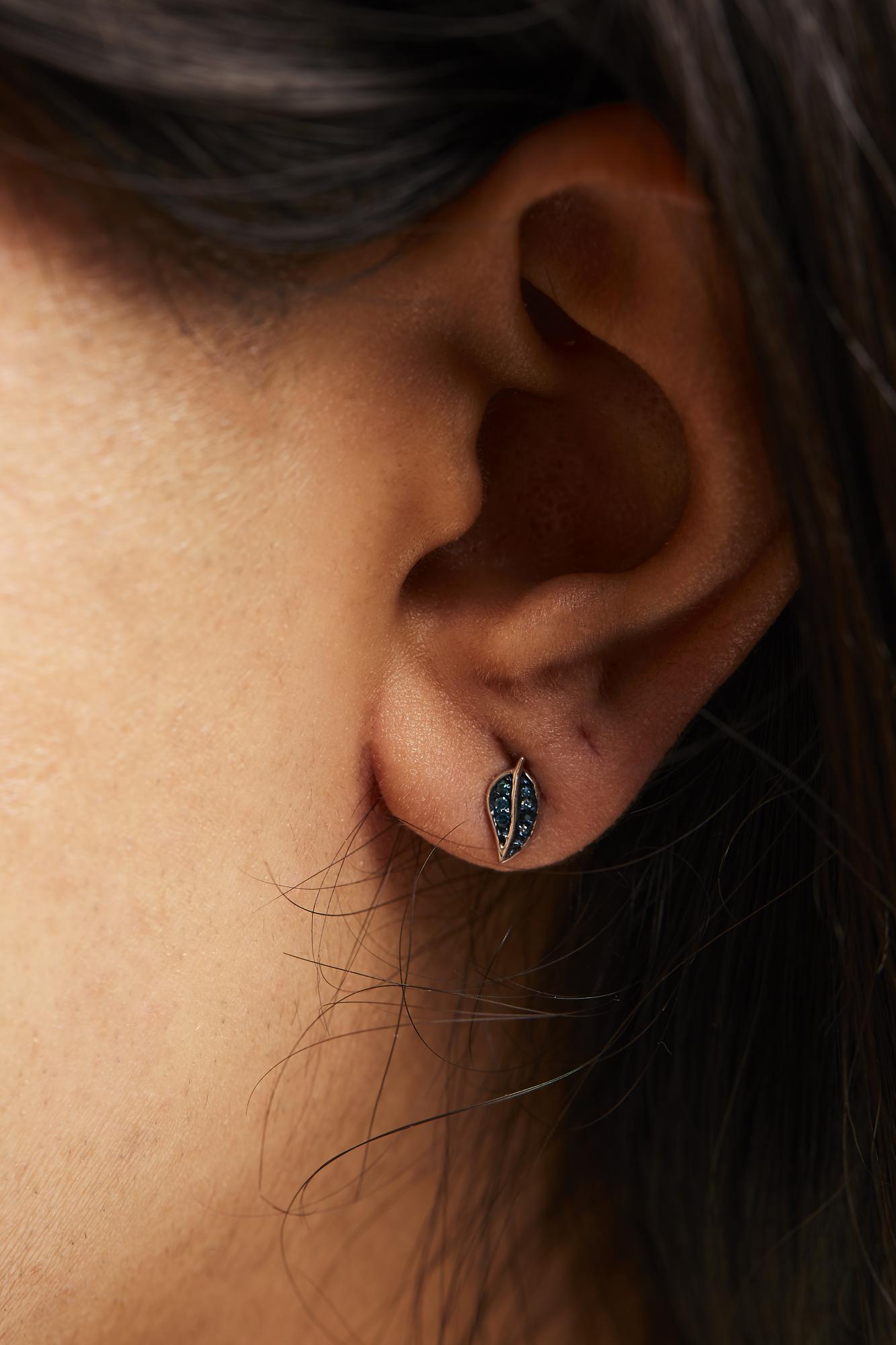 Twilight Leaf Diamond Studs