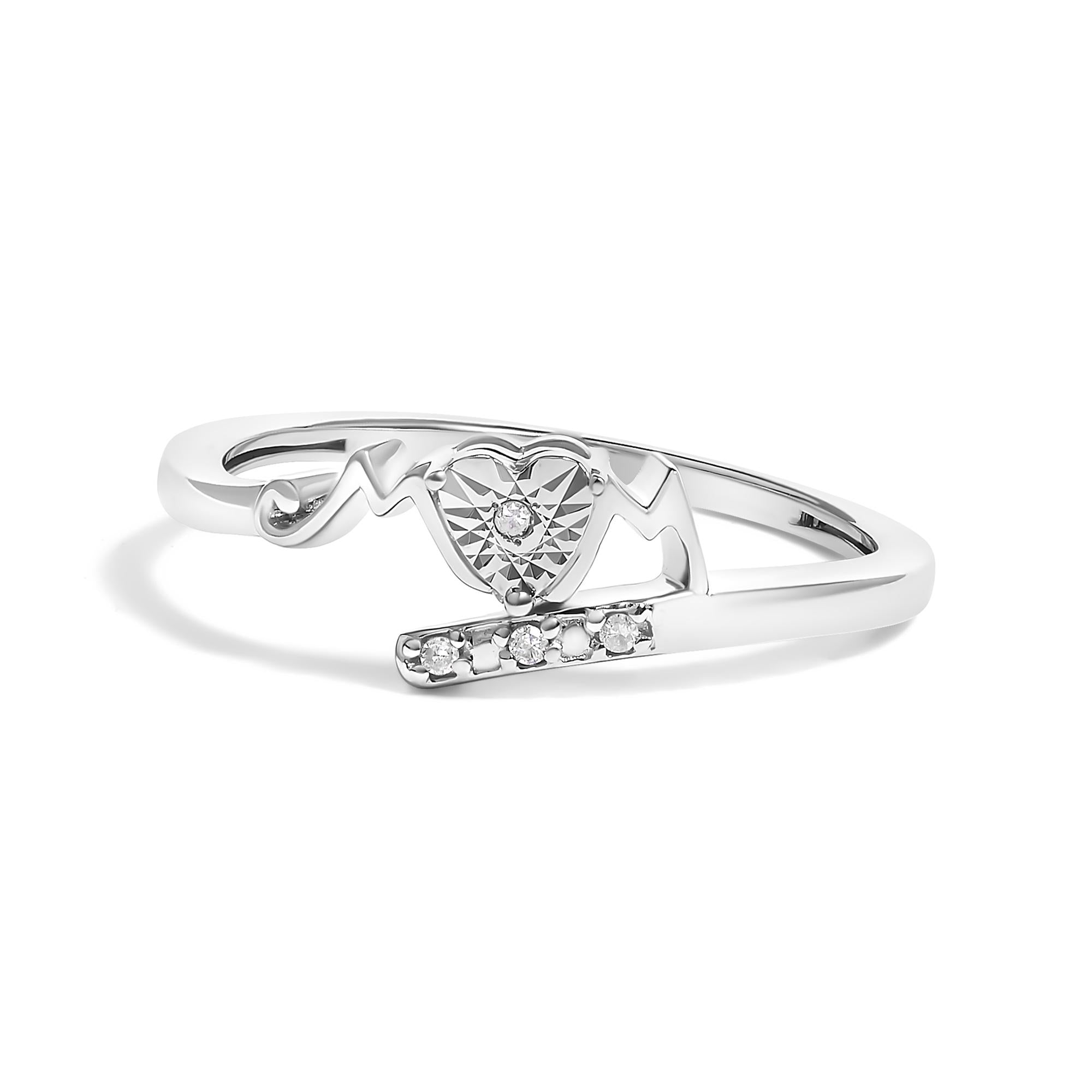 Diamond Heart Mom Ring