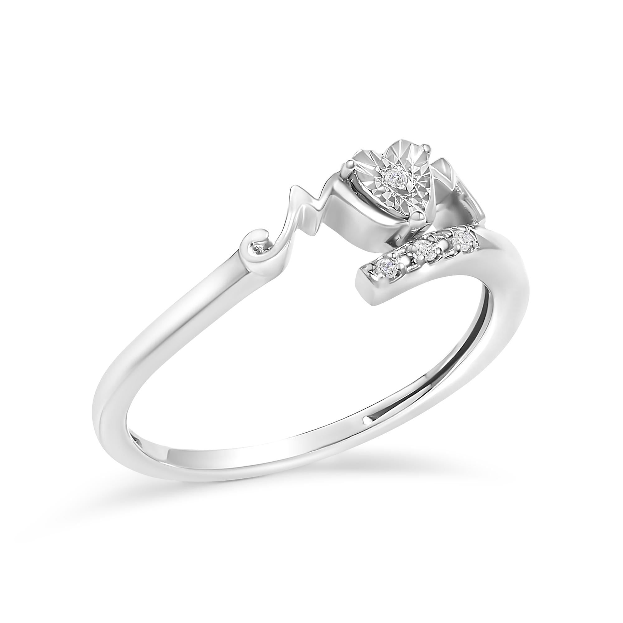 Diamond Heart Mom Ring
