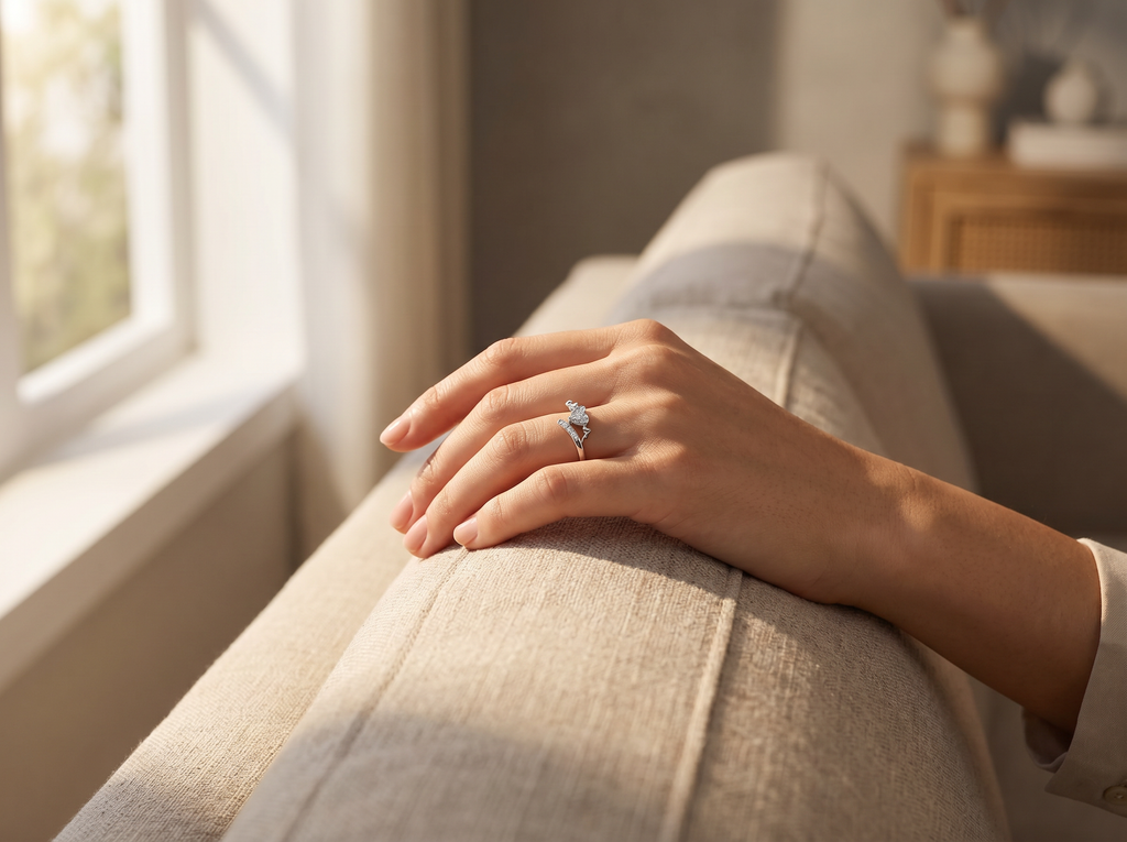 Diamond Heart Mom Ring