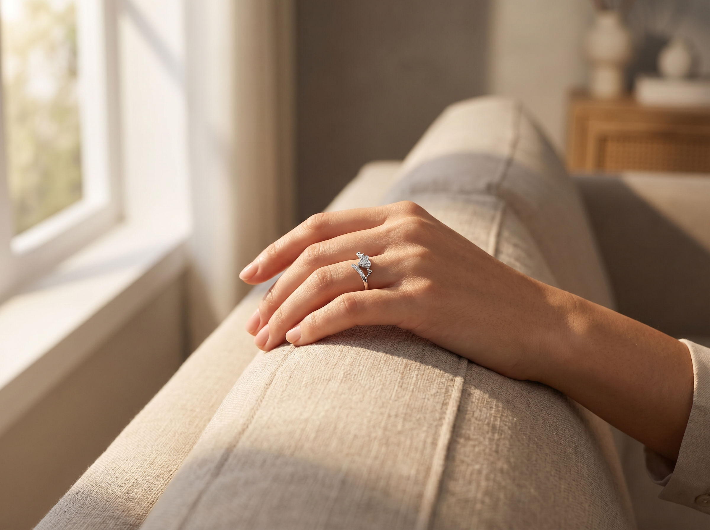 Diamond Heart Mom Ring