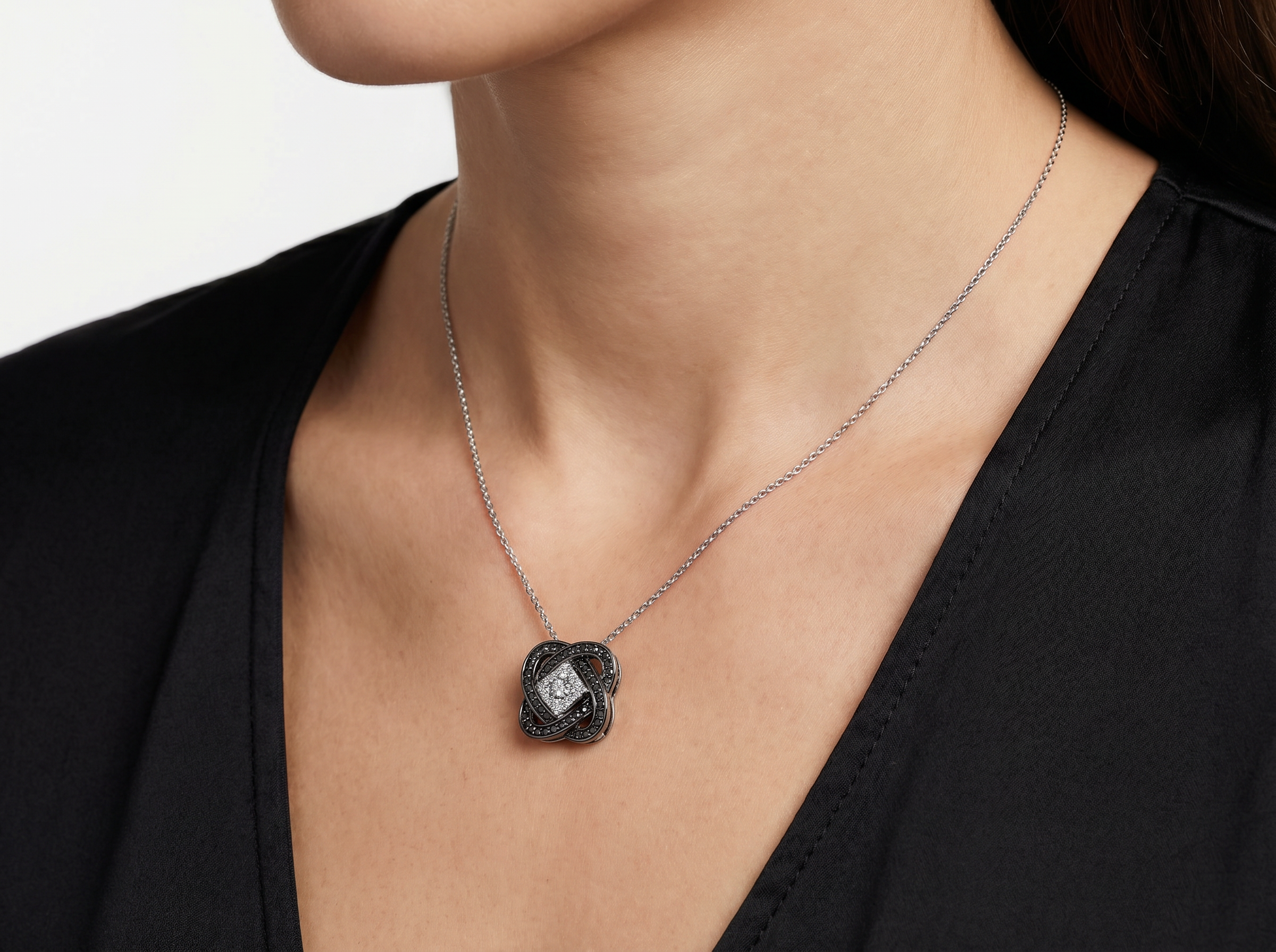 Noir Knot Diamond Pendant