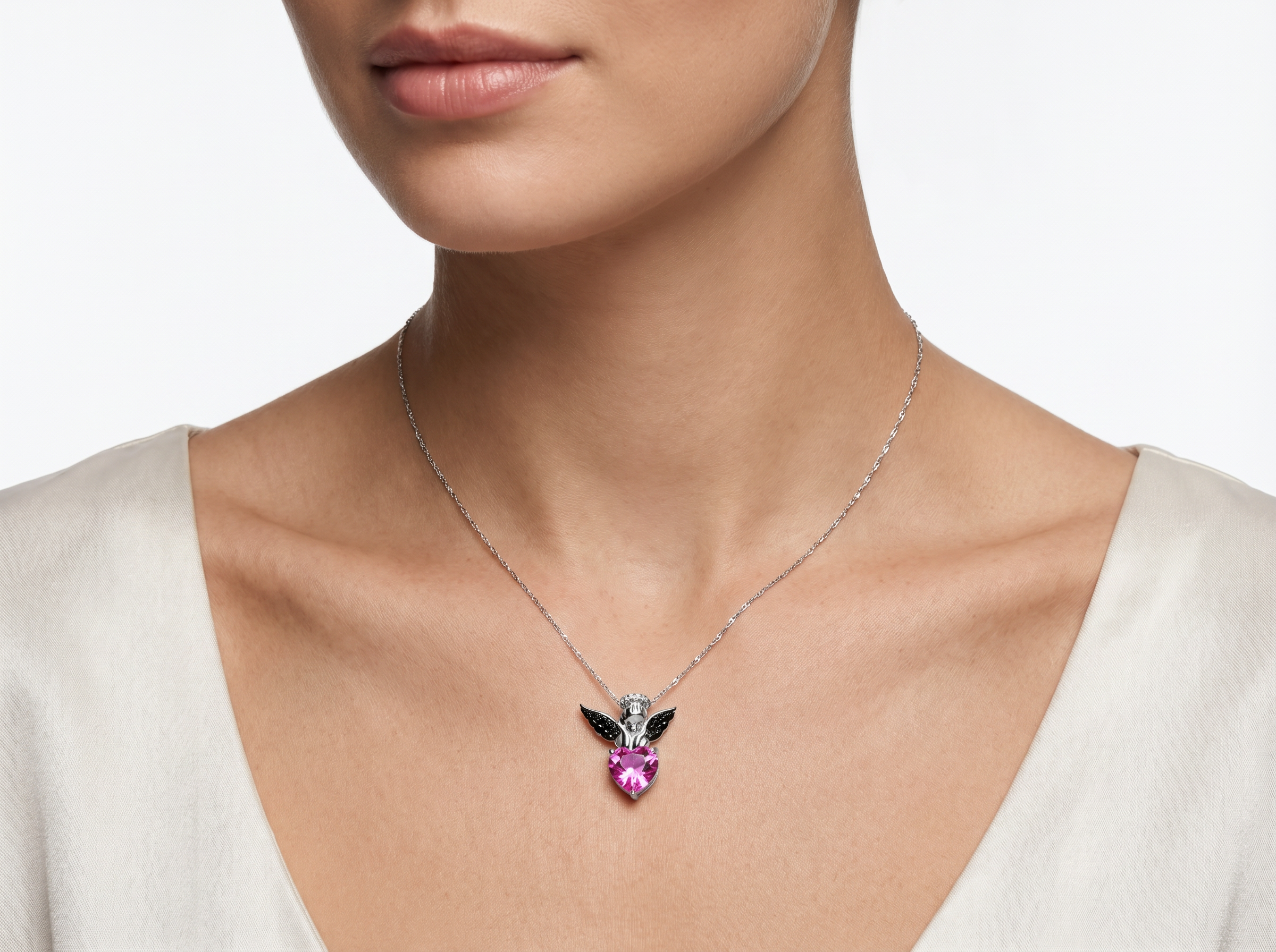 Celestial Heart Angel Necklace